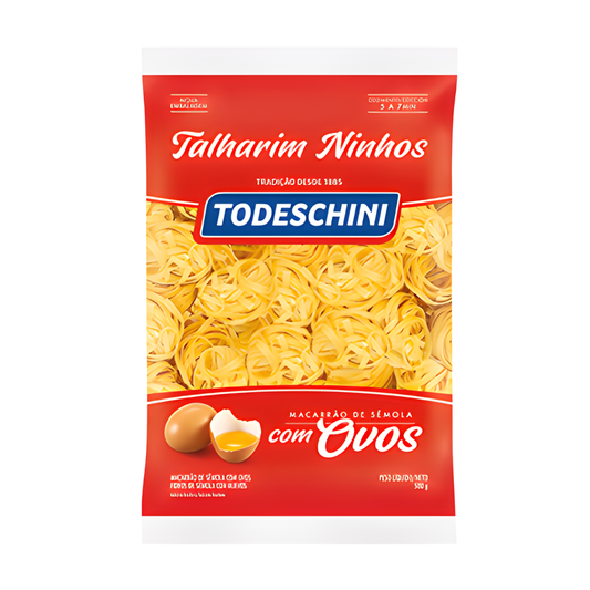 Fideos al Huevo Todeschini 500gr Tallarines Nidos