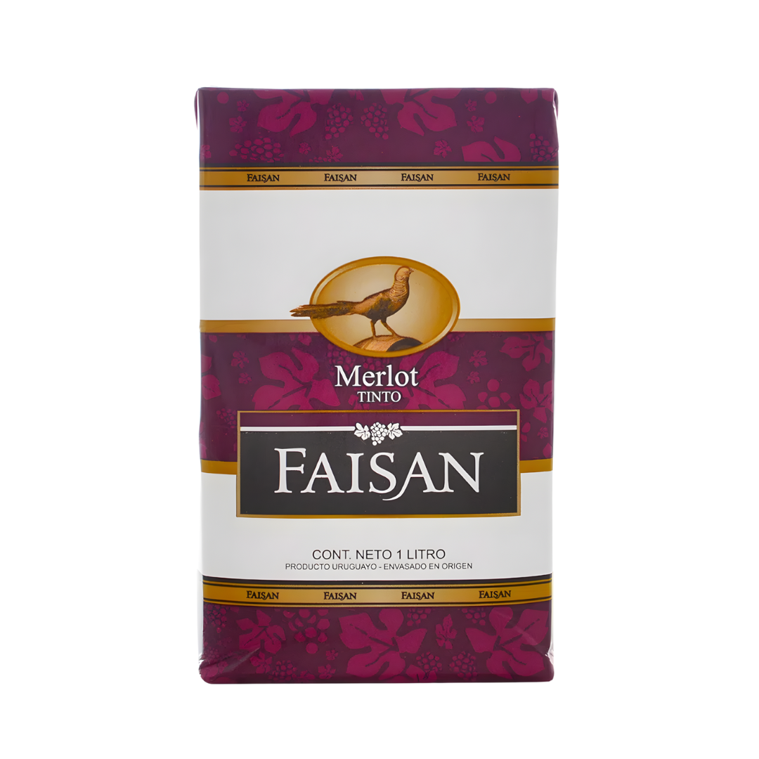 Vino Faisan Tetra Tinto Merlot 1Lt