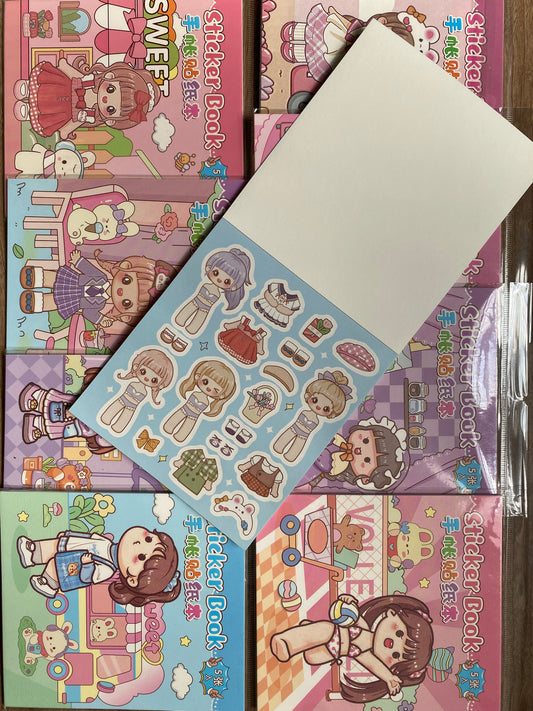 Pegatinas libro muñequita