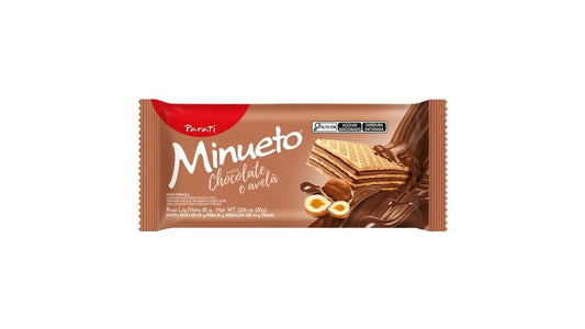 Wafer Parati Minueto Chocolate y Avellana 81g